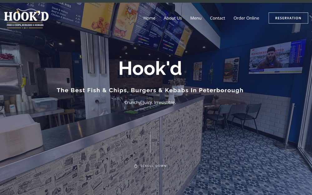 Hook'd Peterborough website